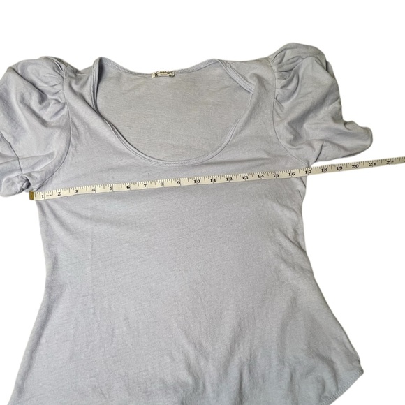 Free people Ava bodysuit puff sleeve with scoop neckline thong size large - Picture 7 of 11